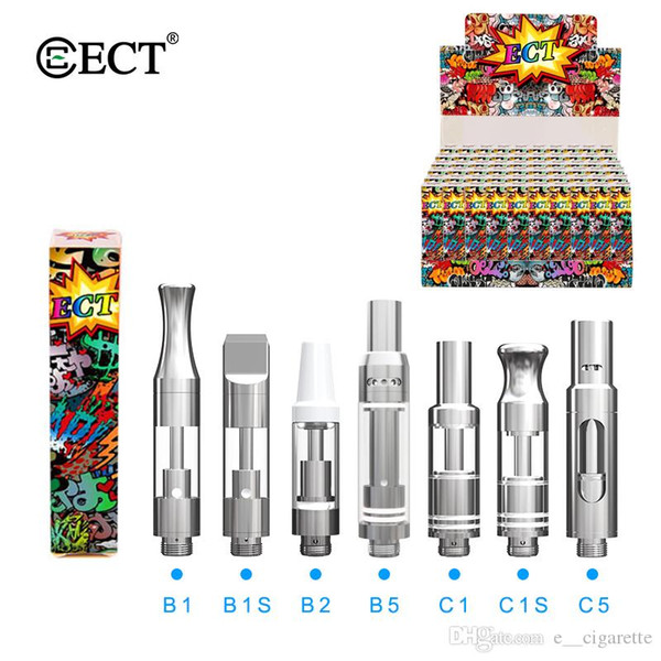 100% Original ECT kenjoy B1/C1 glass vape mod cartridge ceramic coil 510 thread vaporizer fit Preheat battery electronic cigarette