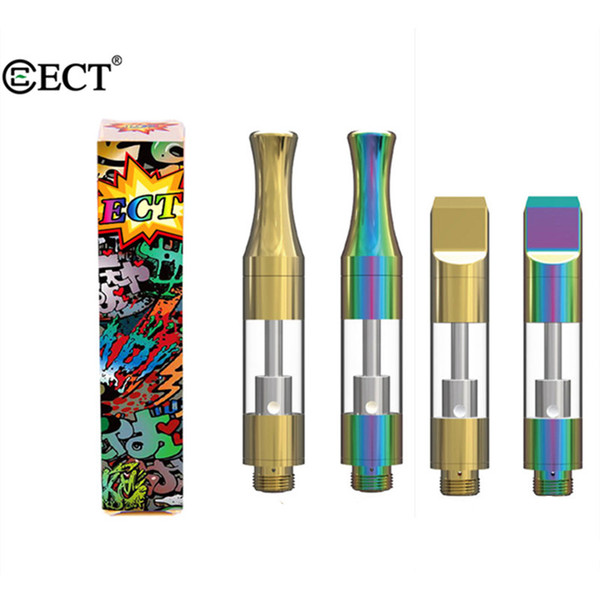 Original ECT kenjoy B1S gold/rainbow glass vape cartridges ceramic coil 510 thread vaporizer cartridges for thick oil fit Preheat battery