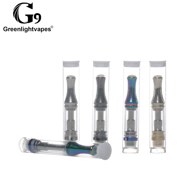 0.5ml 1.0ml G10 Vaporizer Pen Cartridges Colorful Quartz Cartridge 2.0mm Hole Size Fit For Thin And Thick Oil 100% No Leak