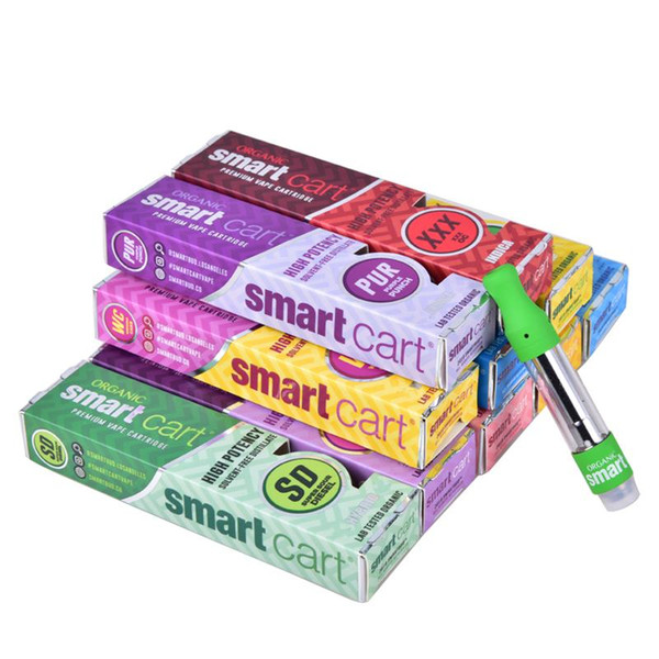 SmartCart Vape Cartridge 1.0ml Ceramic Coil Screw In Smart Carts Vapor Tank 10 Flavors 1g Top Filling Leak Proof Design