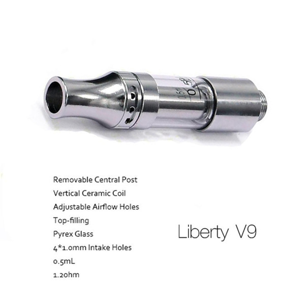 Original Itsuwa Amigo Liberty V9 Tank Top Airflow Adjustable Cartridges Thick Oil Touch Vaporizer Ceramic Coil Empty Vape Pen Cartridges