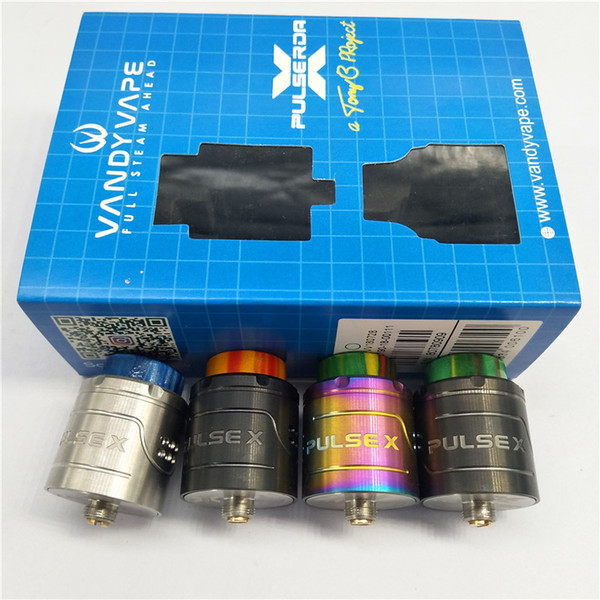 Top quality Vandy Vape Pulsex rda RDA Tank 4colors Rebuildable Vandvape Electronic Cigarette Atomizer Vape Bottom Airflow With Resin Mouthp