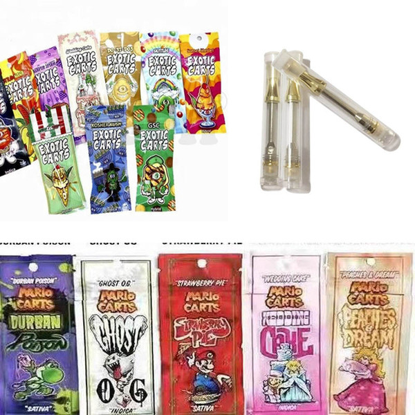 AC1003 Empty Vape Cartridges Packaging Exotic Mario Carts 1ml Ceramic Coil Dab Pen Wax Vaporizer Atomizer For 510 Battery Ecig Exotic Cart