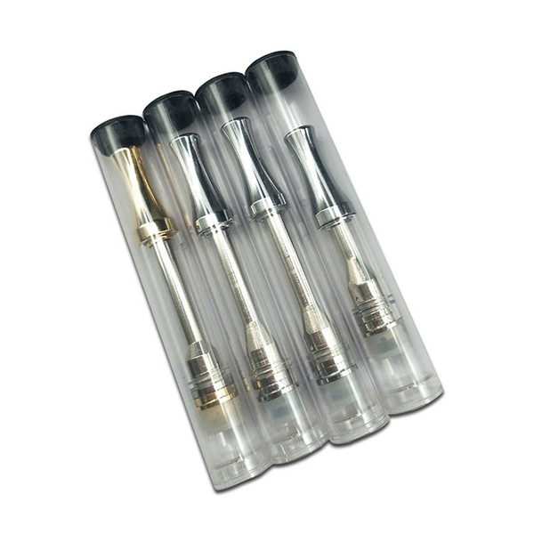 AC1003 vape tank extract oil vaporizer atomizer 510 glass cartridges with Round metal tip Snake premium Ceramic coil Cart