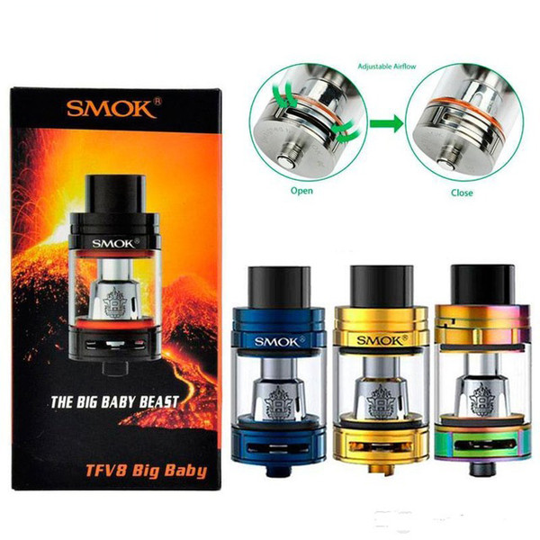 100% Original Smoking TFV8 TFV8 Large Baby Large Atomizer 5 ml Top Filling Beast Fit Tank G-priv 200 W Alien Mod Box