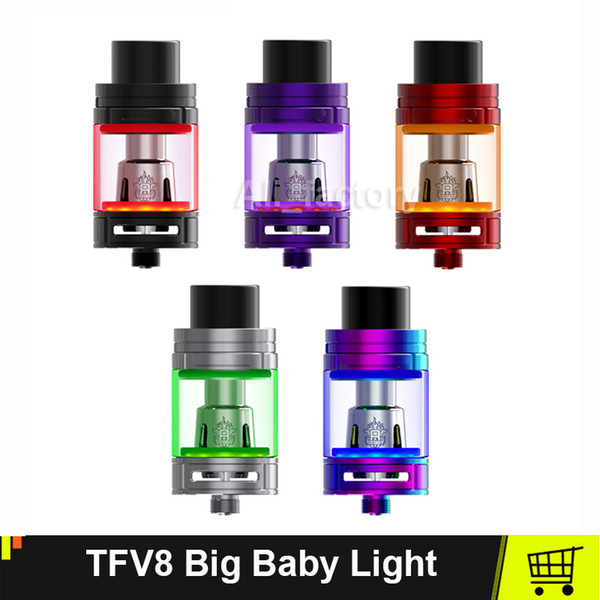 Single TFV8 Big Baby Light Edition Tank 5ml Top Filling Airflow Control Cloud beast with Bottom Changeable LED V8 BABY X4 Coils