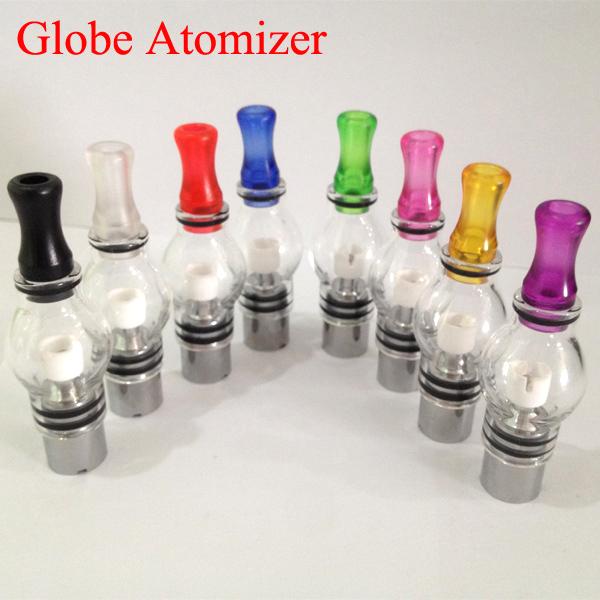 Rich Colorful Glass Globe Atomizers Dry Herb Vaporizer Replacement Wax Vapor Tank with Metal Ceramic Coil Heads For EGO T E Cigs Battery