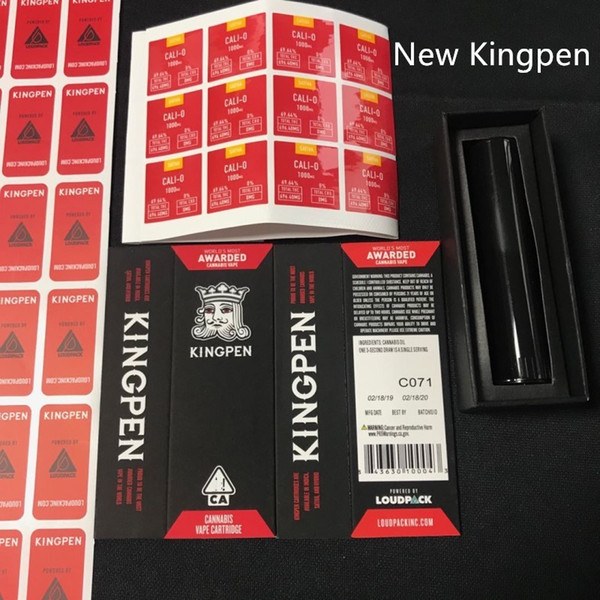 Red Flavors Kingpen Package Bags King Pen Packaging Bag Paper Box Only with Black Plastic Tube and Flavor Sticker for Vape Cartridge DHL