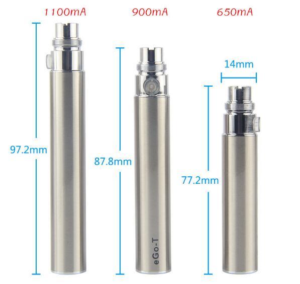 Ego t Battery Ego-t Batteries 510 Thread Atomizer Clearomizer Vaporizer Mt3 CE4 CE5 CE6 650/900/1100mAh In Stock Fast Shipping