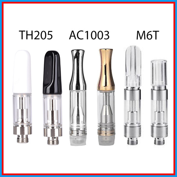 Wickless Vertical Ceramic Coil Vape Cartridges Glass Atomizer 510 Vape Pen Ce3 BUD Vape M6T AC1003 TH2 Thick Oil Atomizer