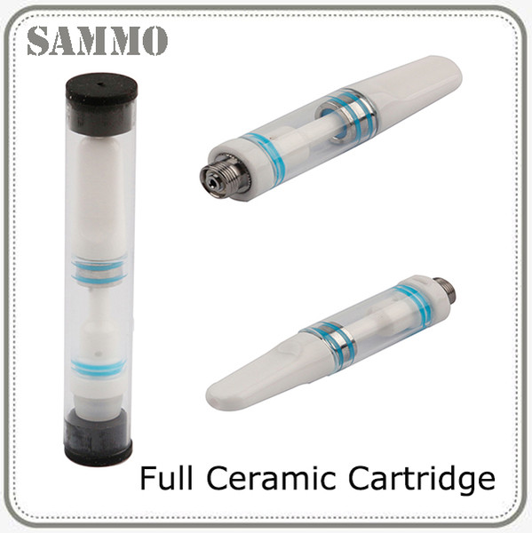 Full Ceramic Cartridge 0.5ml Ceramic Tube Vaporizer Drip Tip 510 Thread Atomizer Wickless Coil Tank For Preheat Battery 0266197