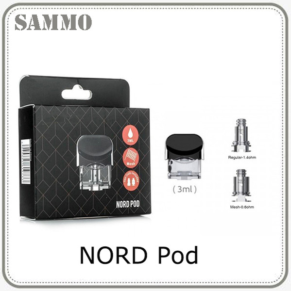 NORD Pods Cartridges 3ml with Nord 1.4ohm Regular & 0.6ohm Mesh Coils Replacement Pods Cartridges for NORD Kit VS novo pod 0266270-1