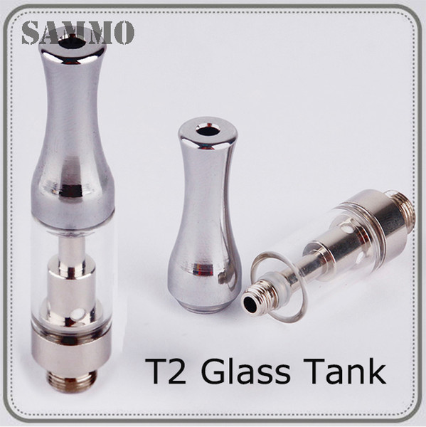 T2 Ceramic Coil Tank Bud Touch Vape Atomizer 0.5ml Glass Cartridge 2.0mm Intake Hole No Leakage Top Quality 0266169-1