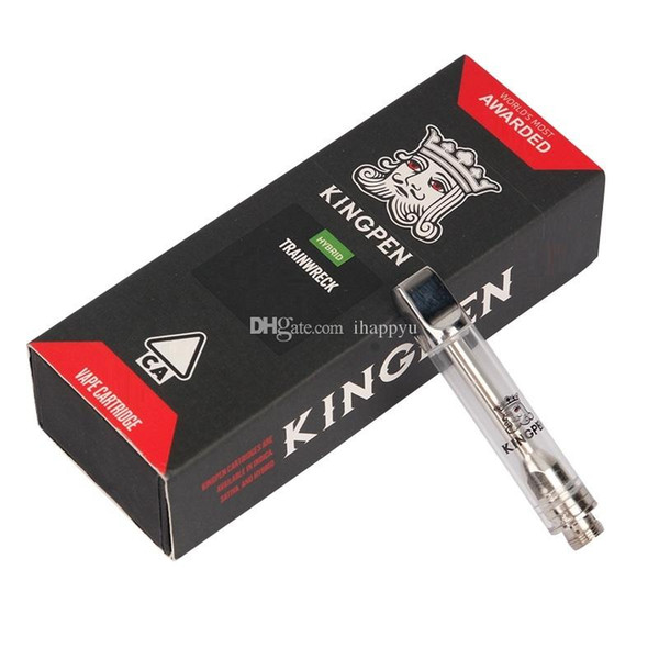 Kingpen 710 Cartridge Vape Tank Gift Box Package red Sticker 0.5ml 1.0ml Ceramic Coil Pyrex Glass Vape Tank Atomizer KP with Flavor Stickers