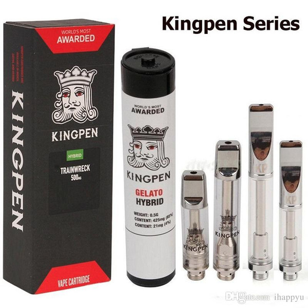 Newest 710 Kingpen Vape Cartridges Tube Box Package 0.5ml 1.0ml Cotton Ceramic Coil Glass Vape Tank 510 Atomizer with Flavor Stickers