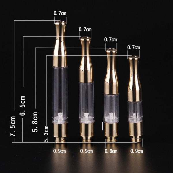 G2 Cartridge Round Flat Drip Tip Gold Chrome 0.5ml 0.8ml 1.0ml Atomizer 510 Tanks for Thick Oil None Spilling