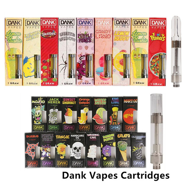 New Black Package Dank Vapes Cartridge G5 Screw M6T 1.0ml 1Gram Ceramic Coil 510 Carts Thick Oil Cartridges Tank Vaporizers