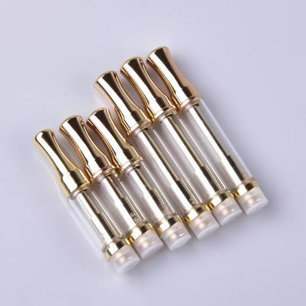 Vape Pen Cartridges Vape Tank Oil Vaporizer 0.5ml 1ml Glass Vape Cart
10000
ridge 510 Thread Dual Coil Atomizer Glass Tank Flat Mouthpiece Gold