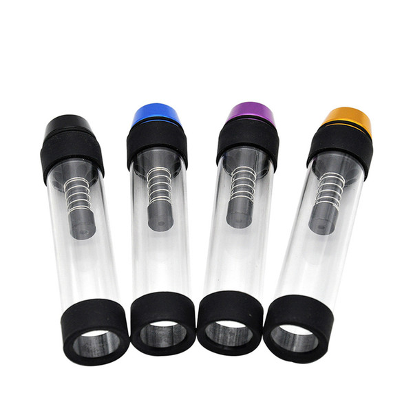 ASD Smoking Pipes Dry Herb Vaporizer Pipes with Metal Mouthpiece Plastic Tube Glass Tank Smoking Tobacco Cigarette Pipe Accessories