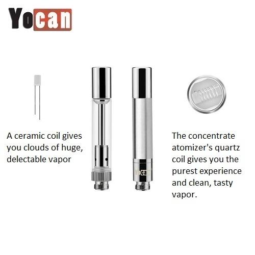 Authentic Yocan Stealth Atomizers Quatz Dual Coil Wax Concentrate Tank 0.8ml Thick Oil Ceramic Coil Cartridges free shipping