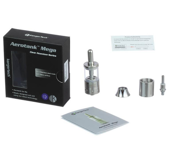 Authentic Kanger Aerotank mega tank Kangertech Upgraded Dual Coil Head 1.5ohm and 1.8ohm In Stock free shipping