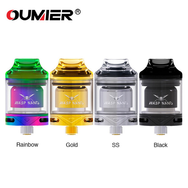 Authentic Oumier Wasp Nano RTA tank with 2ml capacity Support Single coil Top filling Double Side Airflow free shipping