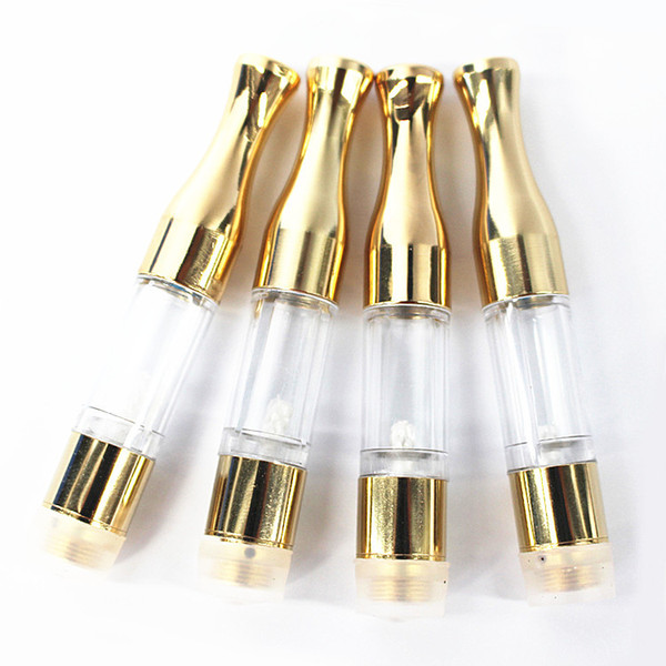 510 Thread gold G2 Thick Oil Vape Stainless Cartridge With gold Tip cotton col Glass Tank Bud Touch O Pen Vape CE3 DHL free shipping
