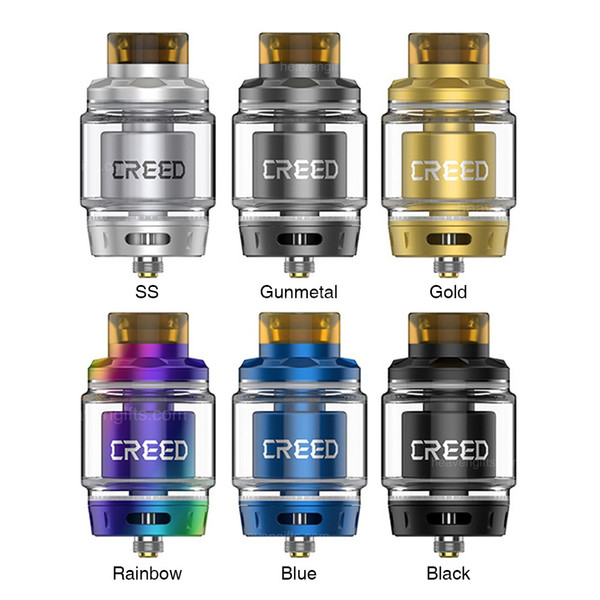 Authentic Geekvape Creed RTA 6.5ml Rebuildable Tank Atomizer Three Interchangeable Airflow System Colorful E Cig Fit 510 Mods free shipping