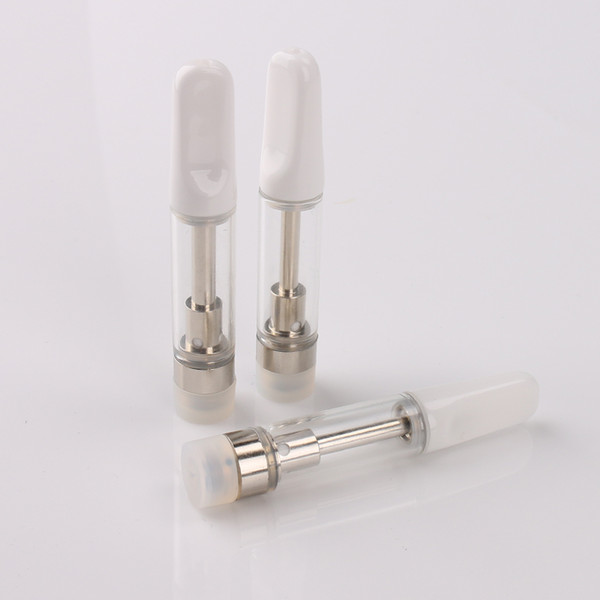 TH2 Vape Cartridge Ceramic Mouth Galss Tank Silver 1ml 0.5ml Ceramic Coil 510 Thread Cartridge