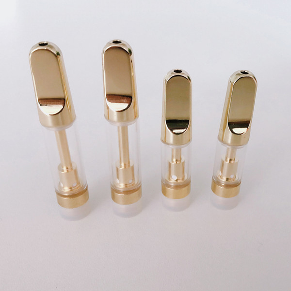 Empty Gold Vape Oil Cartridges TH2 Capacity 1.0ml 0.5ml Thick Oil Silver Ceramic Coil Golden 510 Thread Glass tank