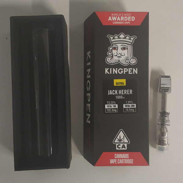 Kingpen Cartridges New Package 1.0ml Ceramic Coil Vaporizer For Thick Oil Tank With Flavor Stickers