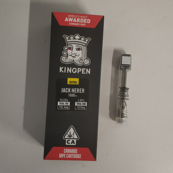 710 Kingpen Cartridges boxes package 1.0ml Pyrex Glass Tank Ceramic Coil For Thick Oil Atomizer With Flavor Stickers