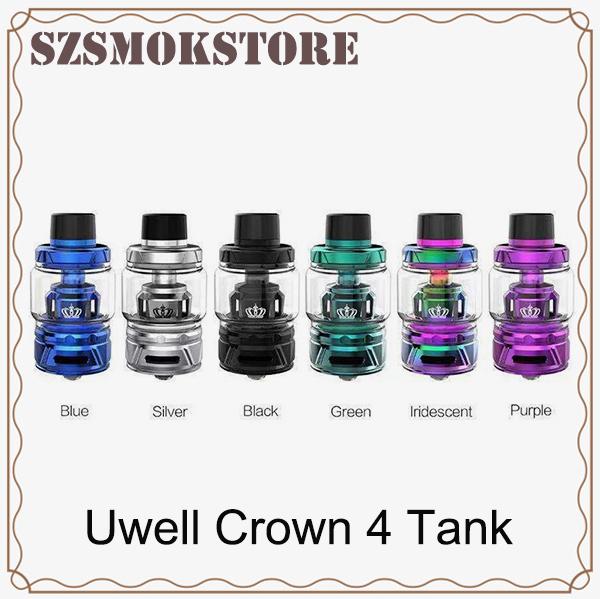 Uwell Crown 4 Tank 6ml Bubble Pyrex Glass Dual SS904L 0.4ohm Double Helix Mesh Coil 510 Thread VS TFV8 baby tank 0266278