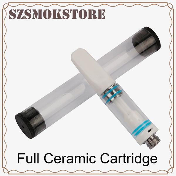 Full Ceramic Cartridge 0.5ml Ceramic Tube Vaporizer Drip Tip 510 Thread Atomizer Wickless Coil Tank For Preheat Battery 0266197-3