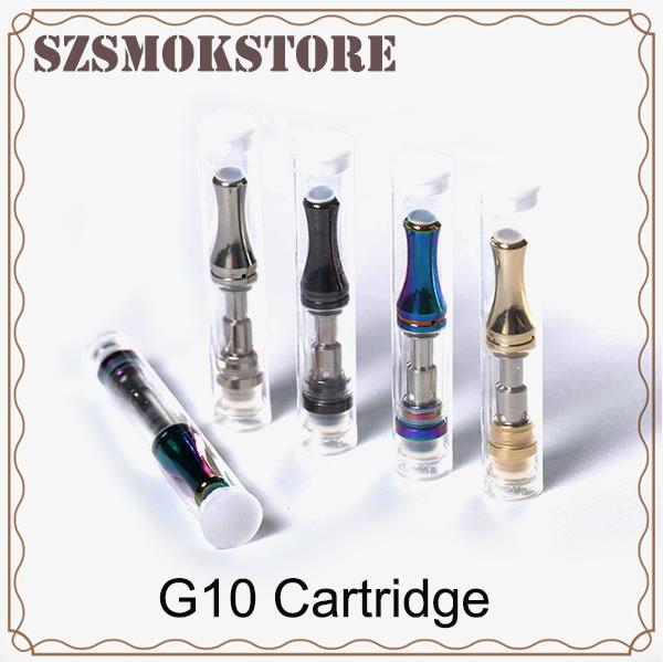 100% Original Greenlightvapes G10 Cartridge 1.0ml 0.8ml 0.5ml Pyrex Glass Vaporizer Ceramic Coil vape cartridges fit key box battery 0266205