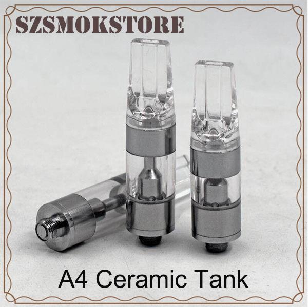 Ceramic Coil A4 Tank 0.5ml 0.8ml 1.0ml Disposable E-Cigarette Vape Cartridge 14mm Diameter for Thick Oil 0266170-1