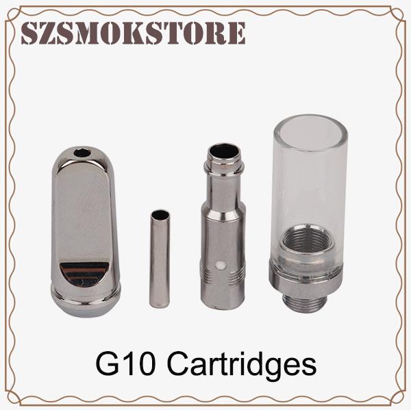 Newest G10 Cartridges Flat Tip Ceramic Coil 0.5ml Vape Tank Ceramic Coil 2.0mm Oil Hole for Thick Oil leaking proof 0266231-1