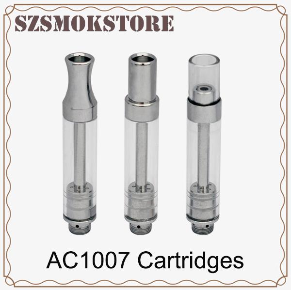 Leaking proof AC1007 Cartridges 0.5ml 1.0ml Ceramic Coil Pyrex Glass Tank for Thick Oil Vaporizers fit Preheat Battery 0266230-