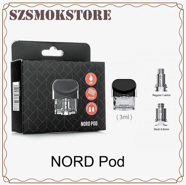 NORD Pods Cartridges 3ml with Nord 1.4ohm Regular & 0.6ohm Mesh Coils Replacement Pods Cartridges for NORD Kit VS novo pod 0266270-1