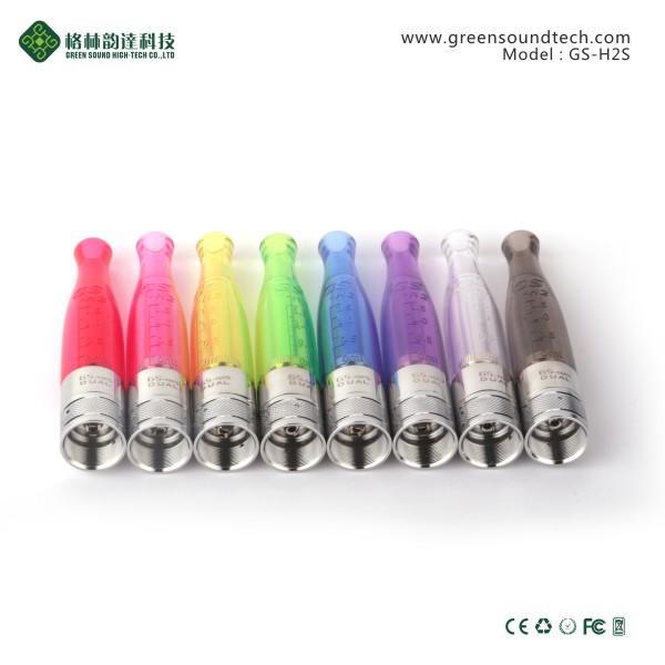 GS H2S dual coil tank GS H2S e cigarettes Dual Heating coil Clearomizer eGo Vaporizer Pen E Cigarettes Bottom Coils DHL shipment