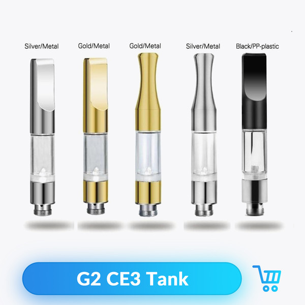 G2 CE3 cartridge vape pen tank Metal Drip Tip wax Thick Oil vaporizer atomizer for brass knuckles e cigarette 510 thread battery