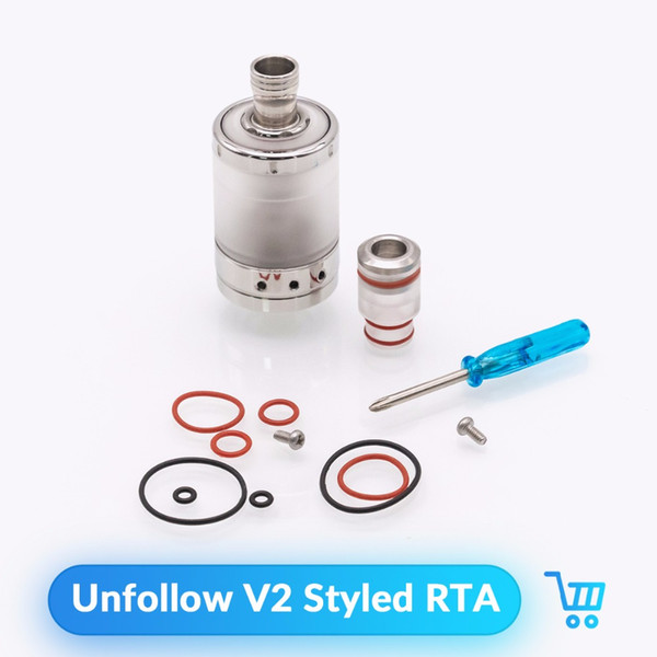 Unfollow V2 Styled RTA Atomizer 3ml Capacity 22mm Diameter 316 SS for E Cigarette Atomizer Vape Vs Doggy Style RTA Tank