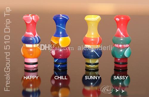 EGO 510 Drip Tips with Candy Style Fit All EGO Atomizers For EGO T EGO VV Mixed Colors Electronic Cigarette Mouthpiece of Acrylic