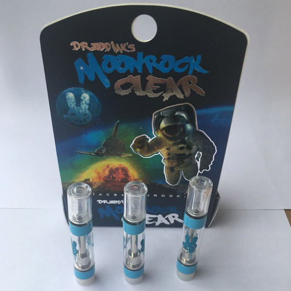 Moonrock Clear Cart Cartridge Moon Rock Tank Atomizer Ceramic Coil Vape Oil 1.0ml Blue/Silver With Gift Box 7 Flavors