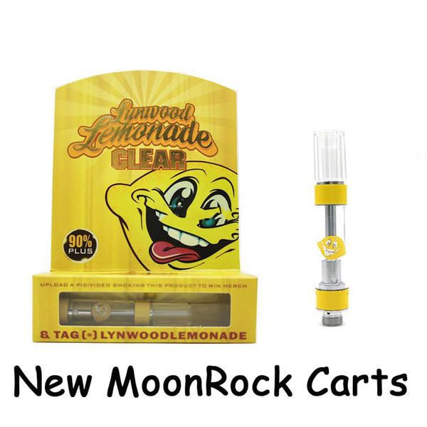 Newest MoonRock Clear Empty Vape Pen Cartridges 1.0ml 1 Gram Ceramic Coil Tank Moon Rock Carts 510 thick oil vape cartridges with Packaging