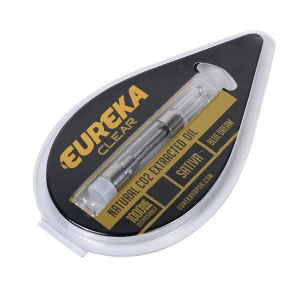 New Eureka Clear Carts Vape Cartridge 1.0ml 1 Gram Ceramic Coil Press In Screw In Tip 510 Thick Oil Vapor Tank Atomizer With Flavor Stickers