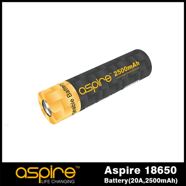 100% Aspire 18650 Battery 2600 2600mah 20A For E Cigarette Battery ICR 3.7V Li-ion ZQ 18650 Battery from aspire