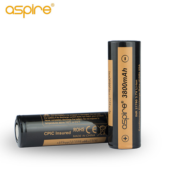 Original Aspire 21700 Battery 3800mah 25A For E Cigarette Battery ICR 3.7V Li-ion ZQ 21700 Battery from aspire