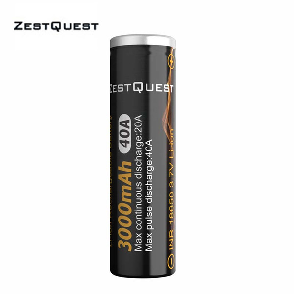 Zest Quest ZQ 18650 INR 3.7V 3000mAh Capacity 40A Li-ion Rechargeable Battery 18650 21700 Vape Battery