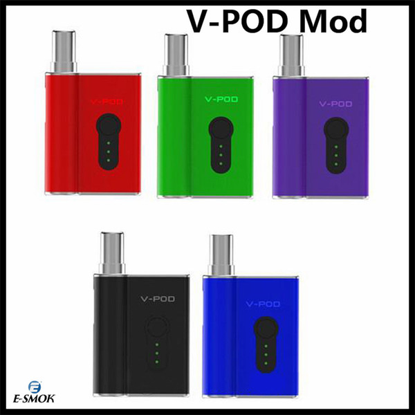 Wholesale Rechargeable v-pod colorful cart pod vape box mod V POD 510 thread 450mah battery With 1.0ml 0.5ml cartirdge